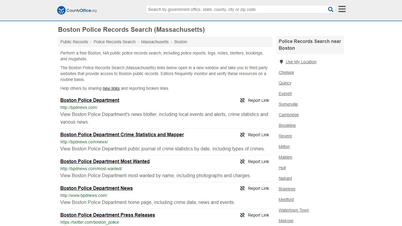 Police Records Search - Boston, MA (Accidents & Arrest Records)